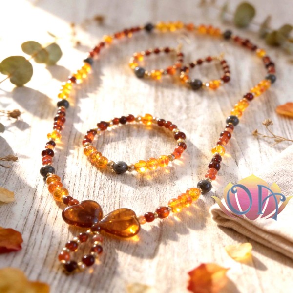 CONJUNTO BOHO HOLISTIC - AMBAR SANGUE DE DRAGÃO